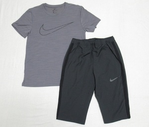 NIKE T-shirt dry Fit top and bottom set gray S Nike training Work out running set AJ8024-056 CJ7673-060