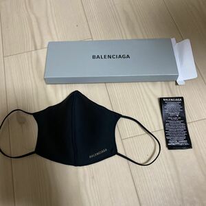 【BALENCIAGA／バレンシアガ】ロゴフェイスマスク／新品未使用／ポリウレタン／ブラック