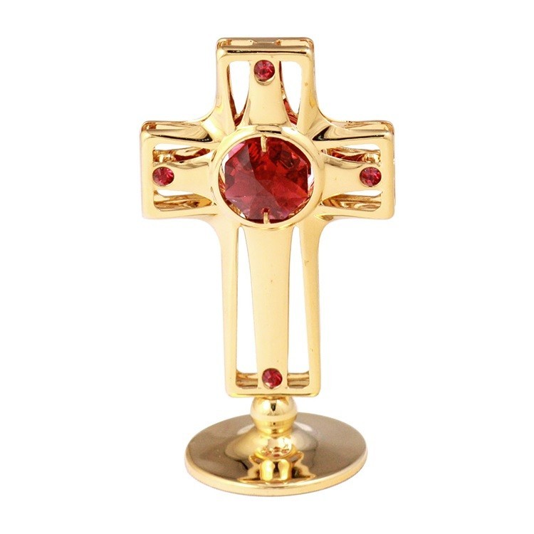 Figurine croix en or, cadeau d'anniversaire 2, cadeau d'anniversaire pour femmes et hommes, amulette de croix en cristal de luxe, œuvres faites à la main, intérieur, marchandises diverses, ornement, objet