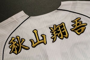 ◆送料無料◆ 秋山 ネーム (行金/黒)刺繍 ワッペン 西武 ライオンズ 応援 ユニホーム に