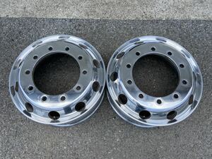 送料無料　大型バス　トラクター　アルコア　アルミホイール　ISO方式　平面座　22.5×8.25　165　10穴　フロント用　2本セット