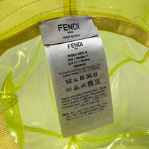 FENDI フェンディ FXQ632 ロゴプレート クリア 帽子 ハット ビニール イエロー ユニセックス【中古】_画像10