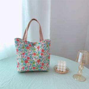 【新品未使用】ランチバッグ ミニトートバッグ エコバッグ 花柄