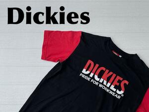 * free shipping * Dickies Dickies old clothes short sleeves Logo T-shirt men's M black tops used prompt decision 