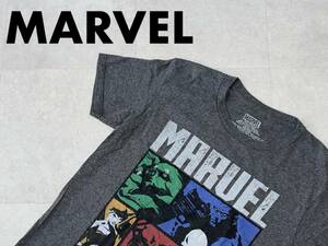 ☆送料無料☆ MARVEL マーベル USA直輸入 古着 半袖 Tシャツ メンズ M グレー トップス 中古 即決