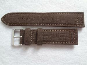  wristwatch band 22mmko-te. label toCORDURA( nylon .. durability, strength equipped ) tea tea color Brown back surface :ro licca Hadley Roma