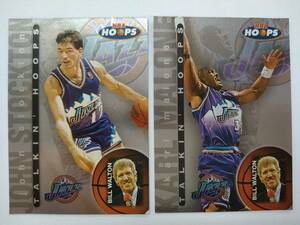 Снижение цен Skybox 1997-98 NBA Hoops Talkin 'Hoops 26F30 John Stockton 27F30 Карл Мэлоун с 2 частями