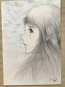 Art hand Auction 手書きイラスト 薄明光線 ★鉛筆 色鉛筆 ボールペン ★画用紙 ★サイズ17×12㎝ ★新品, コミック, アニメグッズ, 手描きイラスト