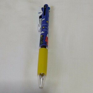スヌーピー　ジェットストリーム3色ボールペン　ハウス　ブルー／イエロー