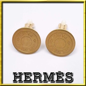 [ beautiful goods ] Hermes Serie earrings Gold Vintage clip type HERMES lady's box appre7727[ one . prompt decision ]