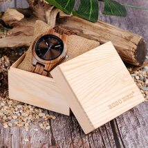 アンティーク風 木製腕時計 ブラウン 日本製 クオーツ メンズ 天然木 木製 ウォッチ カジュアル ウッド モダン 男性 腕時計 プレゼント_画像4