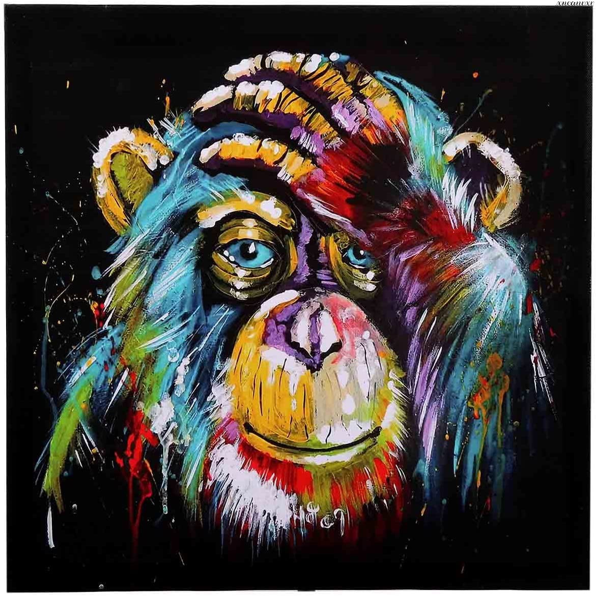 세련된 아트 패널 원숭이 다채로운 인테리어 벽 교수형 방 장식 장식 그림 캔버스 포스터 그림 동물 벽 아트 아트, 그림, 오일 페인팅, 동물 그림