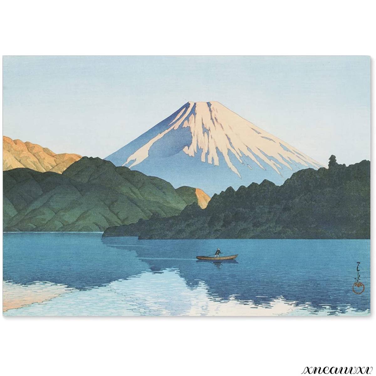 طباعة Kawase Hasui Hakone Lake Ashi مصنوعة في اليابان مقاس A3 لوحة استنساخ منظر طبيعي داخلي جدار معلق ديكور غرفة الديكور ملصق فني زخرفي, تلوين, أوكييو إي, مطبوعات, لوحات فنية لأماكن مشهورة