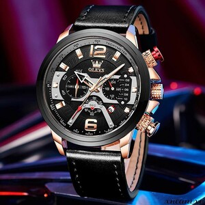 高品質な 腕時計 クオーツ ブラック アナログ メンズ おしゃれ 軽量 カジュアル ビジネス ウォッチ 見やすい スポーツ 防水 夜光