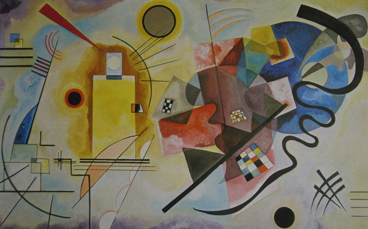 Wassily Kandinsky, [Gelb = Rot = Blau], Aus einer seltenen Kunstsammlung, Neuer hochwertiger Rahmen, Mattes Gestell inklusive, Porto inklusive, Wassily Kandinsky, Malerei, Ölgemälde, Abstraktes Gemälde