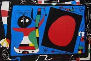 Art hand Auction Joan Miro, [Gobelin-Wandteppich], Aus einer seltenen Kunstsammlung, Neuer hochwertiger Rahmen, Mattes Gestell inklusive, Porto inklusive, JOAN MIRO, Malerei, Ölgemälde, Abstraktes Gemälde