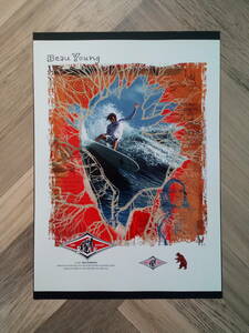 *BEAR surfboard BEAU YOUNG surfing advertisement / easy! inserting only frame set poster manner design A4 size postage 230 jpy ~