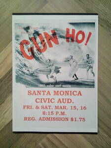* classic Surf Movie [GUN HO!] printing poster design / easy! inserting only frame set A4 size postage 230 jpy ~