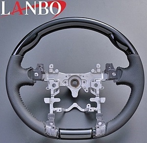 【M's】トヨタ アクア NHP10(2011y-)LANBO コンビステアリング(ピアノブラック)／TOYOTA AQUA ノーマルグリップ 社外品 ランボ ハンドル