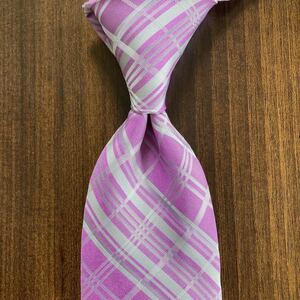 Calvin Klien Calvin Klein necktie pink purple check pattern 