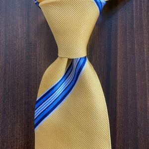 TRUSSARDI Trussardi necktie beige yellow stripe 