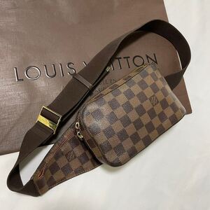 1円〜■美品■ ルイヴィトン LOUISVUITTON ダミエ ジェロニモス メンズ ボディバッグ ショルダー 斜め掛け ブラウン 定価約11万