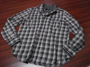 Hurley-X рубашка с длинным рукавом / в клетку /M/ мужской / серый / Harley 