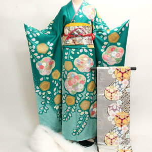  long-sleeved kimono kimono full set silk aperture stop go in small articles till all ..20 point complete set 7 days rental ( stock ) cheap rice field shop [ rental ]R136