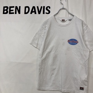 【人気】BEN DAVIS/ベンデイビス 半袖 Tシャツ クルーネック ホワイト バックプリント サイズM/S2429