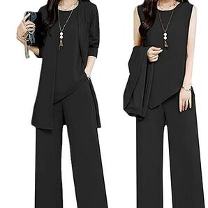 【情熱価格】2XL セットアップ レディース パンツスーツ 3点セット シフォン