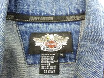 【H-8940】レア HARLEY DAVIDSON ハーレーダビッドソン デカパッチ ユーズド加工 デニムジャケット Gジャン M レトロ【千円市場】_画像3