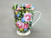 【Y-6014】未使用 ROYAL ARDEN ロイヤルアーデン 茶漉し付き マグカップ バラ 薔薇 ローズ 金彩 茶器【千円市場】_画像2