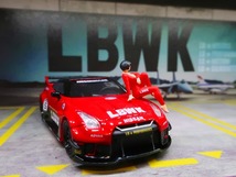 爆レア★ラスト１個★LBWK 日産 スカイライン GT-R R35 LB Works Liberty Walk Zero Fighter 自由に歩く！ LBセクシー姉ちゃんフィギュア付_画像6