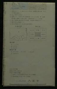 【希少】地図　地形図　八王子　1:25,000　NI-54-25-11-3 (東京11号-3)　5339-32　平成6年7月1日　国土地理院