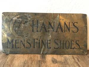 アンティーク HANAN'S MENS FINE Shoes シューズ ディスプレイ 店舗 ショップ サイン 什器 看板 フローシャイム エンディコットジョンソン 