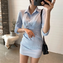 B644☆秋冬新品ワンピース　ladies　レディース　　フォーマル　　dress 美スタイル　　きれいめ　　　ミニワンピ_画像2