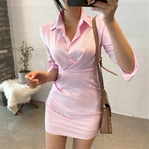 B644☆秋冬新品ワンピース　ladies　レディース　　フォーマル　　dress 美スタイル　　きれいめ　　　ミニワンピ_画像4