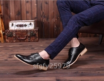 A444☆新品ビジネスシューズ ウイングチップ メンズ　シークレット フォーマル　ブローグ　紳士靴　ドライビング_画像5