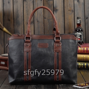 A343* new goods handbag briefcase men's tote bag business bag diagonal .. gentleman bag handbag high capacity commuting black color 