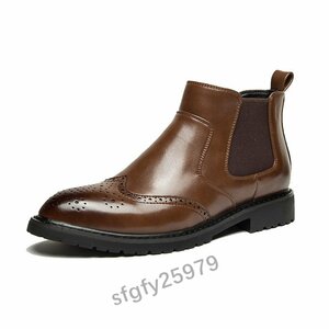 J952☆新品メンズ ショートブーツ マーティンブーツ 紳士靴 ライダース カジュアル ビジネス エンジニアブーツ シューズ 26.5cm