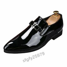 K105☆新品メンズ ビジネスシューズ フォーマル レザーシューズ 革靴 ドライビングシューズ 紳士靴 レッド 23.5cm~27cm_画像6
