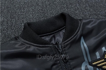 J79☆新品 メンズ フライトジャケット ミリタリージャケット 両面着 ジャンパー ブルゾン 大きいサイズ 黒 M~4XL_画像6