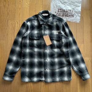 【送料込み】Standard California SD Ombre Check Wool Shirt ブラック Mサイズスタンダードカリフォルニア チェック ウールシャツ
