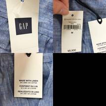 【人気】GAP/ギャップ オールインワン ミニ丈 ショートパンツ 長袖 リネン コットン ライトブルー サイズM レディース/S4667_画像10