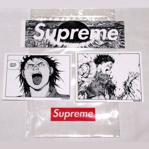 送料無料 17AW Supreme x AKIRA Sticker Set ステッカー 3枚 セット Neo-Tokyo Box Logo Arm Pill 大友克洋 アキラ ボックスロゴ