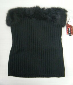  new goods CALM rib knitted fur attaching bare top M size cheaply please!
