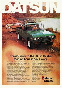  постер *[1974 Nissan * Datsun Truck 620] Datsun Truck Северная Америка версия реклама постер *Datsun Lil Hustler