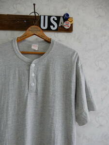 美品！ワンウォッシュ！９０ｓヘルスニットヘンリーネックビンテージＴシャツＵＳＡ製アメリカ米国古着９０年代ヴィンテージHealthknit