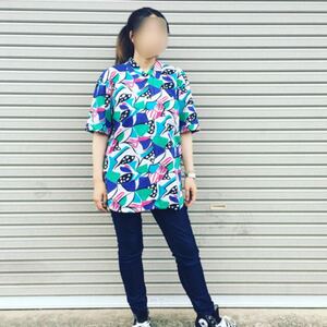 柄シャツ 半袖 シャツ　総柄　古着　個性的