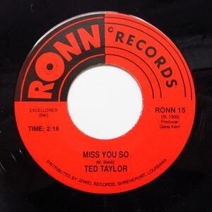 TED TAYLOR-Miss You So (US 80's Reissue 7/廃盤 New)